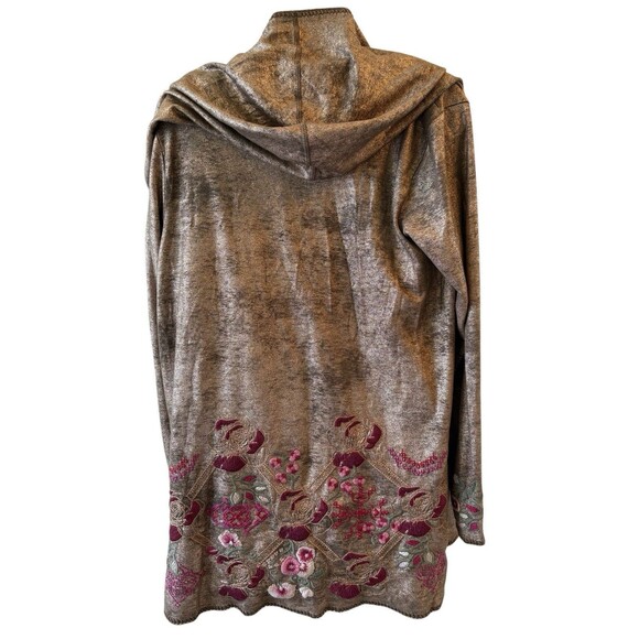 Johnny Was Biya XS JWLA Workshop Claudette Metallic Sweater Hooded Jacket $458 - Picture 8 of 16